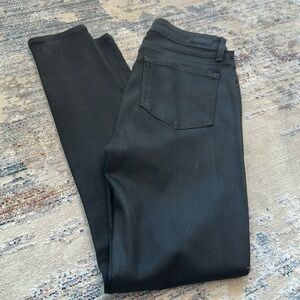 PAIGE Black coated shine Denim Jeans